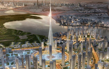 مجسم برج خور دبي جمال ثلاثي الأبعاد في دبي مول